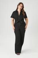 Women's Zip-Up Denim Jumpsuit