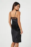 Women's Velvet Cami Slip Dress in Black Small