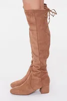 Women's Faux Suede Knee-High Boots in Tan, 9