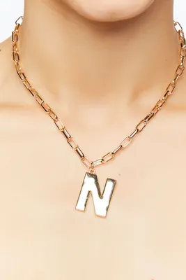 Women's Initial Pendant Necklace in Gold/N