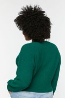 Women's Purl Knit Cropped Sweater in Foliage, 0X