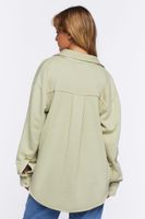 Women's French Terry Dolphin-Hem Shacket in Sage Small