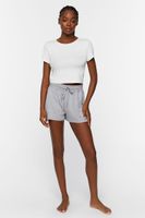 Women's Cropped Lounge Tee in Cream Medium