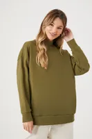 Women's Fleece Mock Neck Pullover in Olive, XS