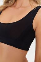 Women's Mesh Square Neck Bralette in Black Small