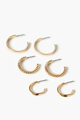 Women's Twisted Hoop Earring Set in Gold