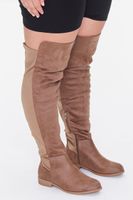 Women's Thigh-High Faux Suede Boots (Wide) in Taupe, 7