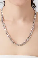 Women's Chunky Curb Chain Necklace in Silver