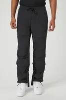 Men Toggle Drawstring Cargo Joggers in Black Large