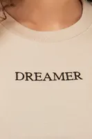 Women's Embroidered Dreamer Top in Taupe/Black Large