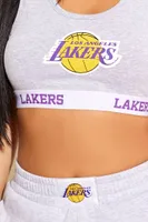 Women's Los Angeles Lakers Crop Top Heather Grey