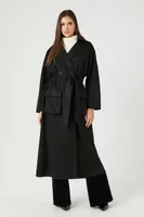 Women's Belted Faux Suede Trench Coat Small