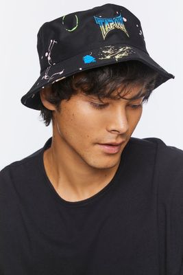 Men Tapout Paint Splatter Embroidered Bucket Hat in Black
