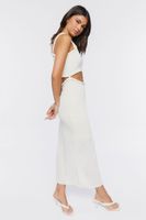 Women's One-Shoulder Cutout Midi Dress in Vanilla Large