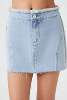 Women's Frayed Denim Mini Skirt Light