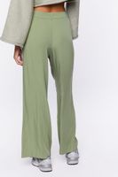 Women's Wide-Leg Pleated Pants in Olive Medium