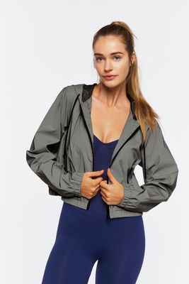 Women's Active Reflective Windbreaker Jacket in Silver Small