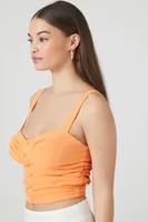 Women's Ruched Sweetheart Tank Top in Island Mango Small