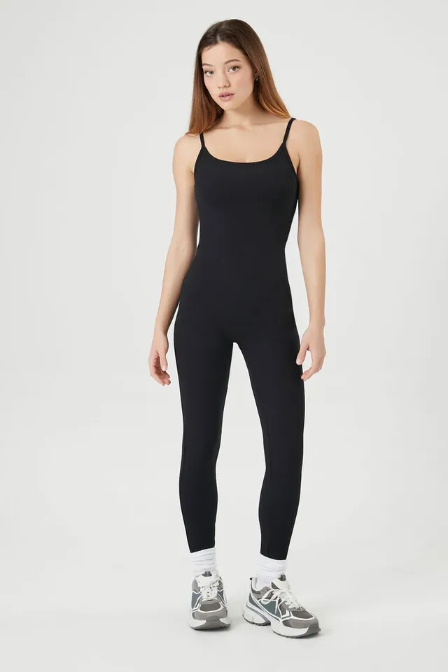 Solid Ribbed Seamless Jumpsuit