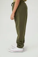 Kids Drawstring Pants (Girls + Boys) in Olive, 9/10