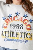 Women's Chicago Graphic Pullover in Heather Grey, 0X