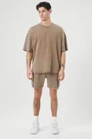 Men Mineral Wash Drawstring Shorts