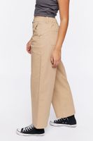 Women's Twill Wide-Leg Cargo Pants in Pine Bark Medium