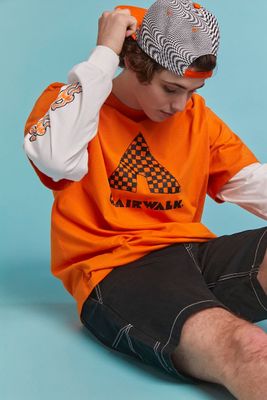Men Airwalk Graphic Combo Tee in Orange Medium