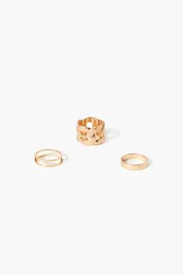 Women's Cutout Ring Set Gold,