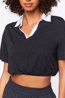 Women's Active Contrast-Trim Cropped Tee