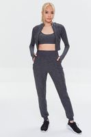 Women's Active Zip-Up Cropped Hoodie in Black Small