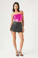 Women's Metallic Cropped Tube Top