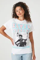 Women's Prince Peter Elvis Presley Graphic T-Shirt in White Medium