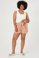 Women's Tie-Waist Paperbag Shorts 0X