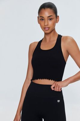 Women's Active Seamless Lettuce-Edge Crop Top