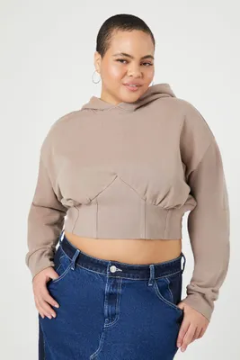 Women's Cropped Corset Hoodie in Goat, 3X