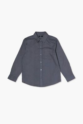 Kids Cotton Shirt (Girls + Boys) in Charcoal, 9/10