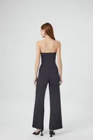 Women's Strapless Wide-Leg Jumpsuit in Charcoal, XS