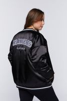 Women's Los Angeles California Bomber Jacket in Black, 1X