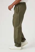 Men Release Buckle Slim-Fit Pants in Olive, XXL