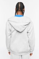 Men Fleece Zip-Up Hoodie in Heather Grey Small