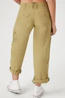 Women's Cuffed High-Rise Joggers in Olive, 5