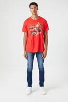 Men Corvette Graphic Tee in Red Medium