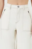 Women's High-Rise Baggy Wide-Leg Pants Ivory