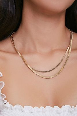 Women's Layered Snake Chain Necklace in Gold