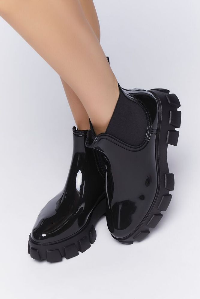 forever 21 black patent leather boots