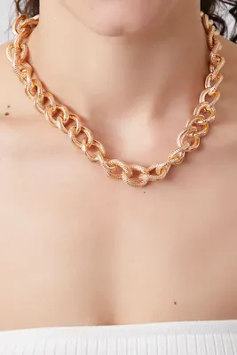 Women's Chunky Curb Chain Necklace in Gold