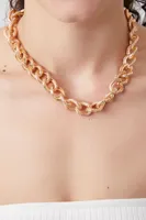 Women's Chunky Curb Chain Necklace in Gold