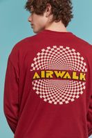 Men Airwalk Skateboard Long-Sleeve Tee in Burgundy Large