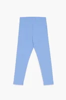 Girls Cotton-Blend Leggings (Kids) in Blue, 9/10